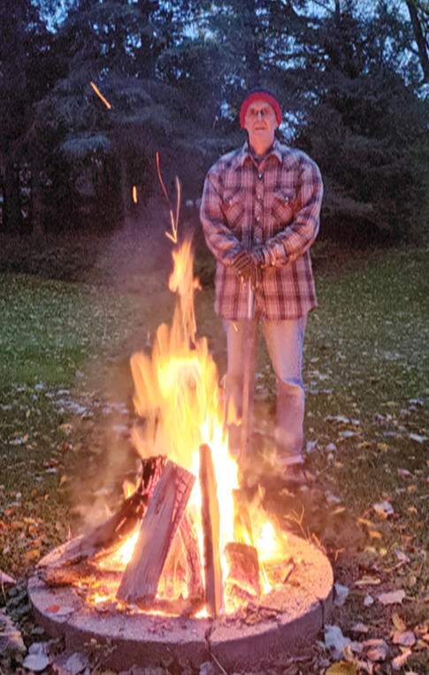 Warming up by the fire