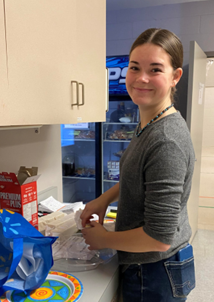 Helping in the kitchen