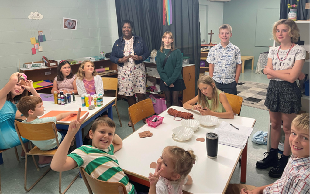 The kids in the Godly Play room