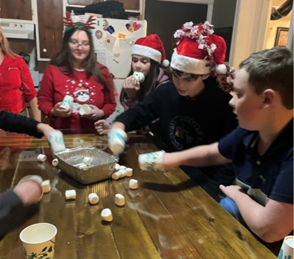 The youth around a table