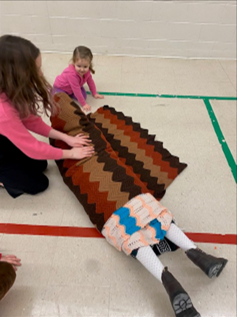 Wrapped in a blanket