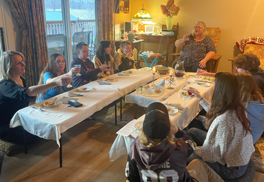 Youth at the Seder meal
