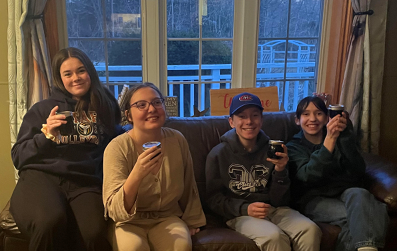 Four youth on the couch