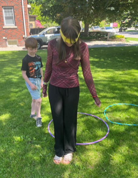 Blindfolded obstacle course