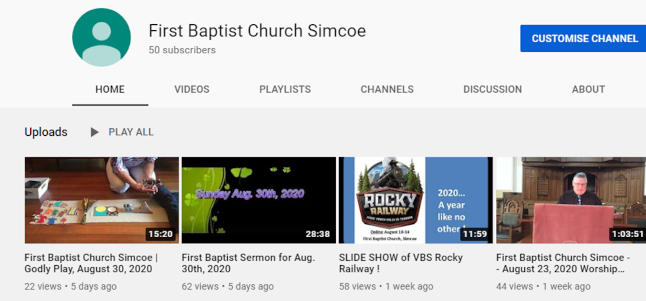 First Baptist Church Simcoe on YouTube