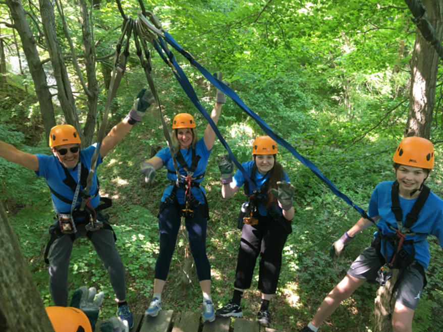 Hanging out on the zip line