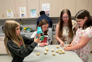 Decorating cupcakes