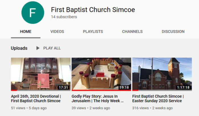 First Baptist Church Simcoe on YouTube